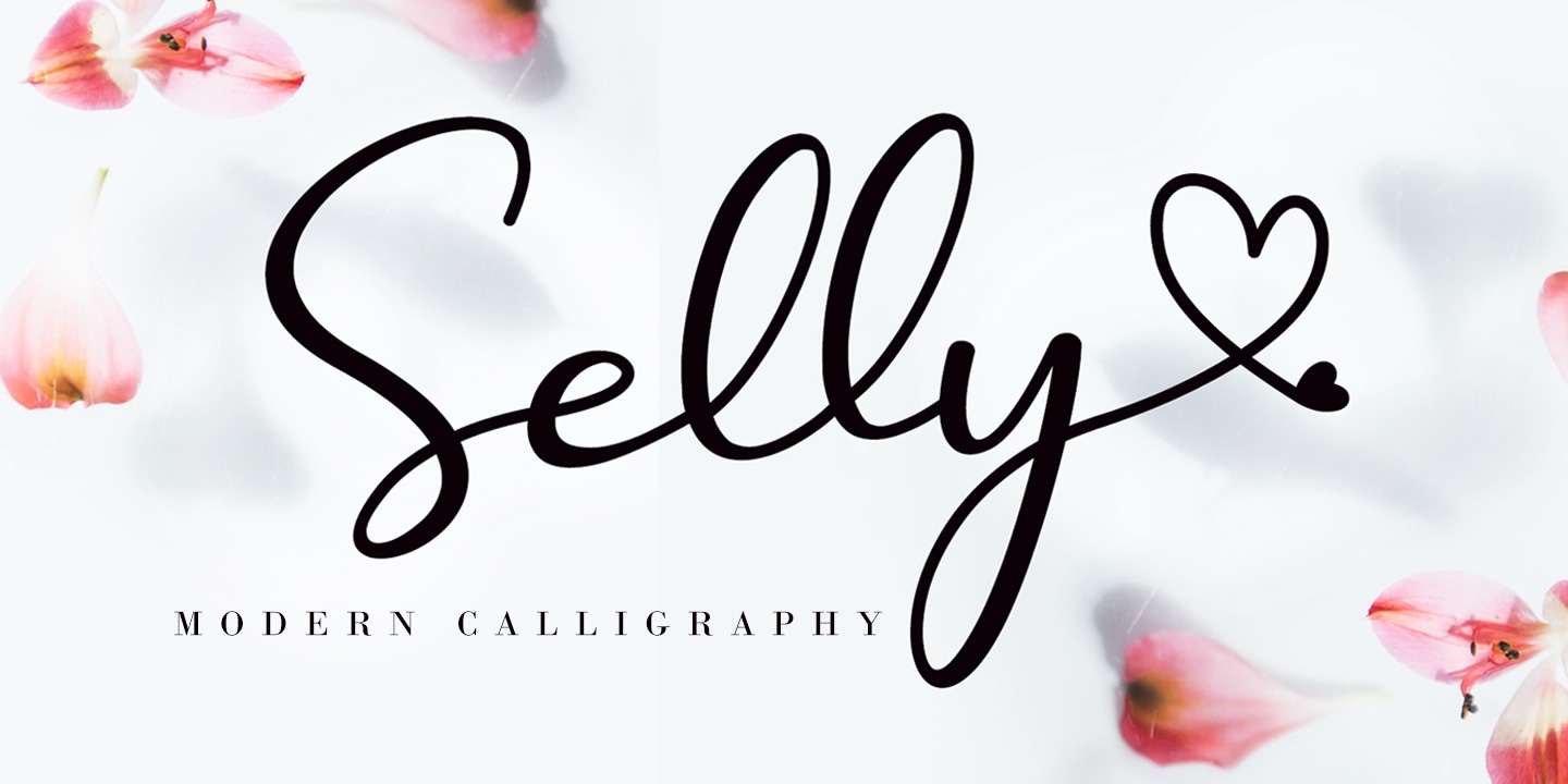 Beispiel einer Selly Calligraphy-Schriftart